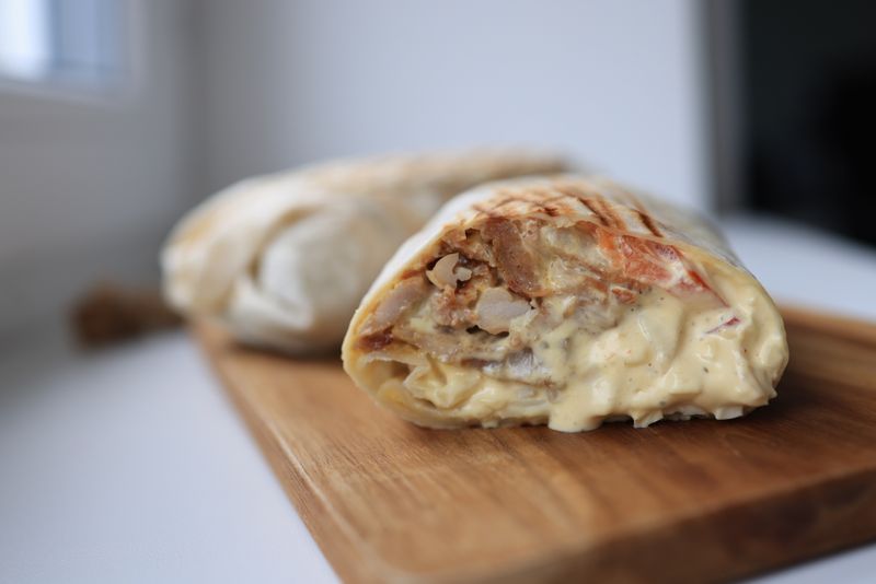 Classic Chicken Piada wrap with fresh vegetables