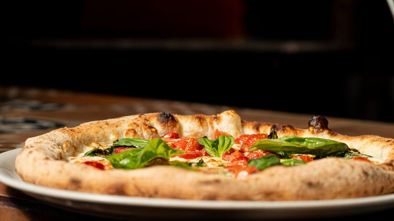 Margherita Vegetarian Piada with basil and tomato