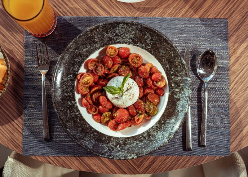 Caprese Salad with buffalo mozzarella and heirloom tomatoes