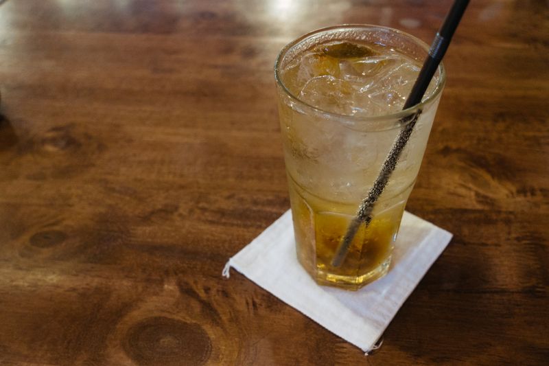 Housemade Italian soda with fruit syrup
