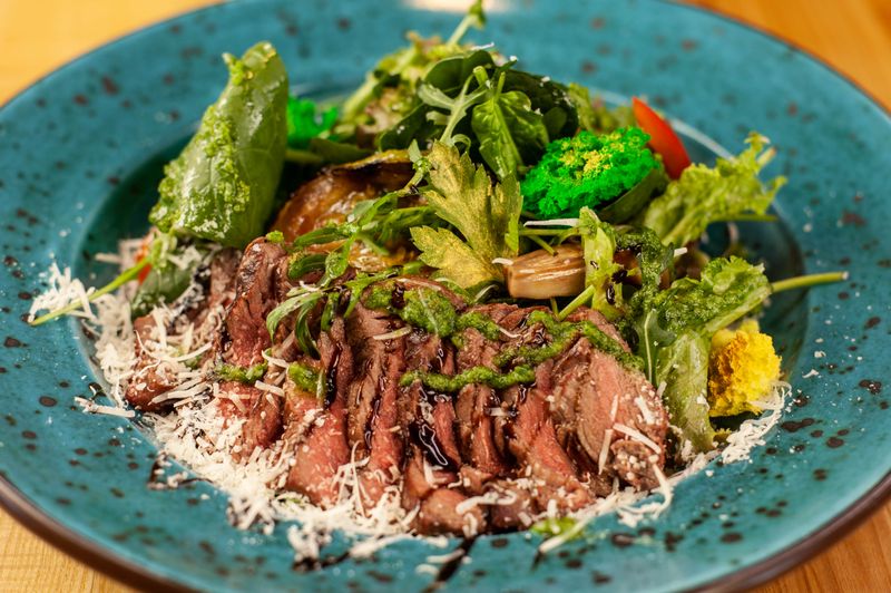 Classic Italian Caesar Salad with anchovies and croutons